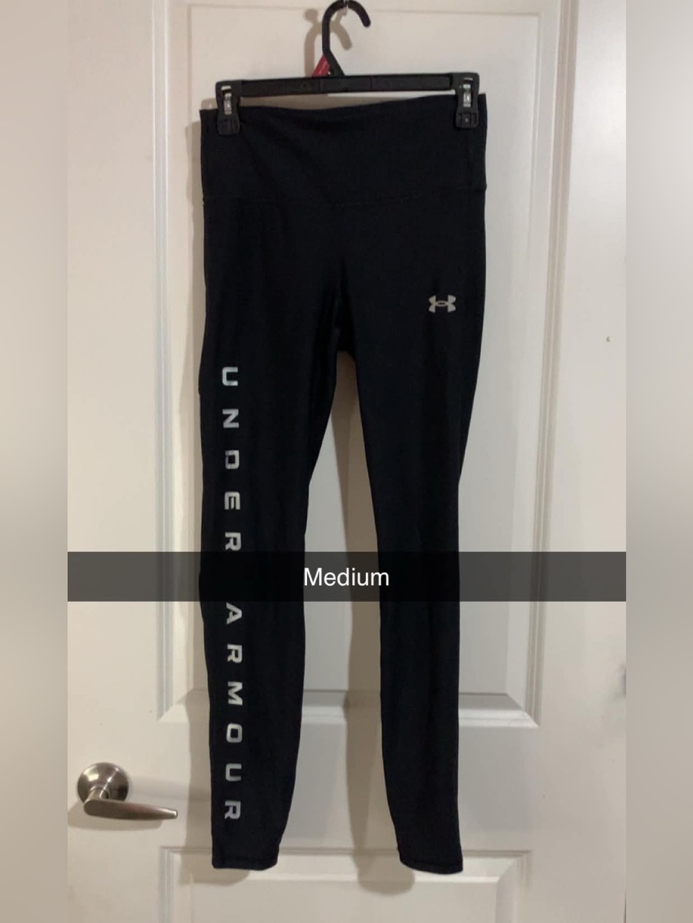 Under Armour Black womens' Logo Side-Print Leggings